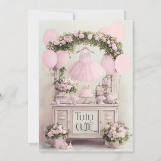 Invitación Tema de Bailarina Rosa de Ballet Tutú Lindo para N