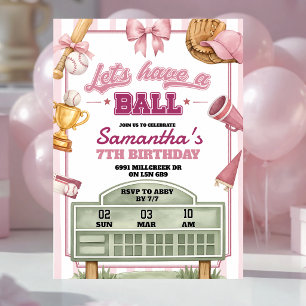 Invitación Tema de béisbol Cumpleaños Divirtámonos