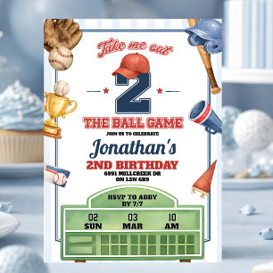 Invitación Tema de béisbol Llévenme a la pelota