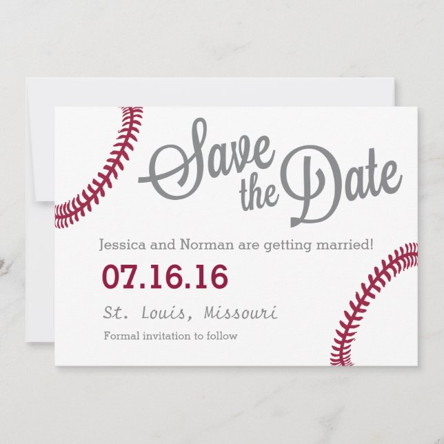 Invitación Tema de béisbol Save the Date (Anverso)