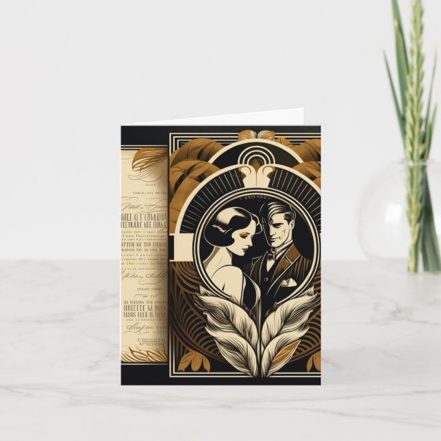 Invitación tema de boda Art Deco (Anverso)