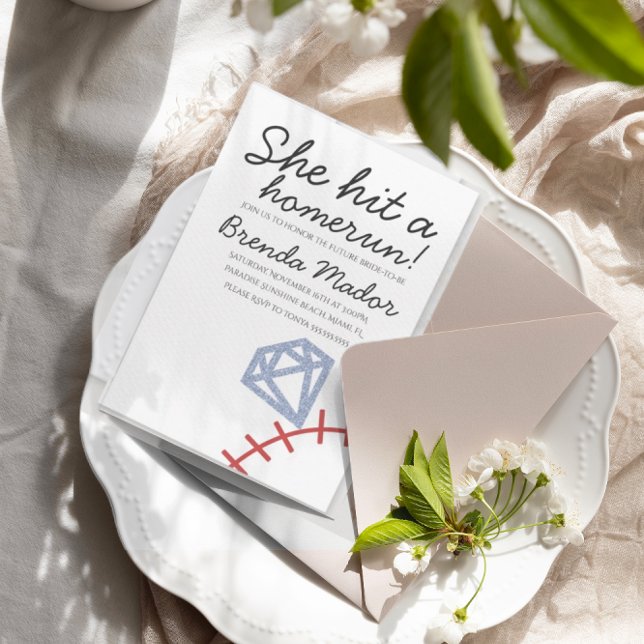 Invitación Tema de Boda de Béisbol de Jonrón (Subido por el creador)