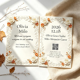 Invitación Tema de boda de flores de otoño