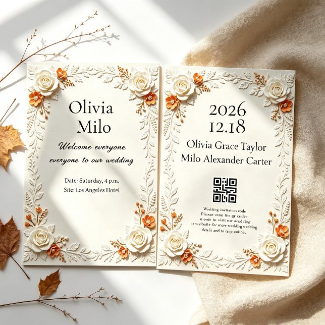 Invitación Tema de boda de flores de otoño (Subido por el creador)