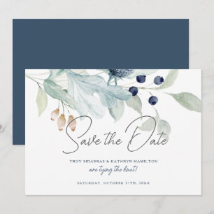 Invitación Tema de boda de invierno elegante - Guardar la fec