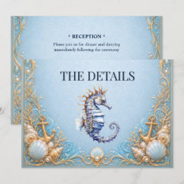 Invitación Tema de boda de playa de caballito de mar elegante