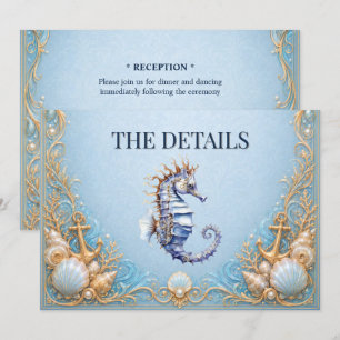Invitación Tema de boda de playa de caballito de mar elegante