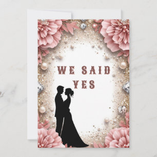 Invitación 🌸 Tema de boda de primavera floral melocotón dora