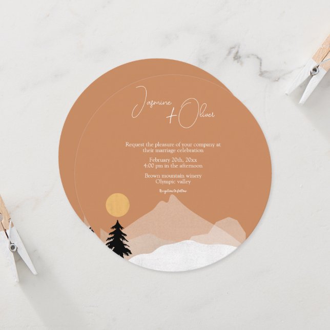 Invitación Tema de boda desértico de terracota (Anverso/Reverso In Situ)