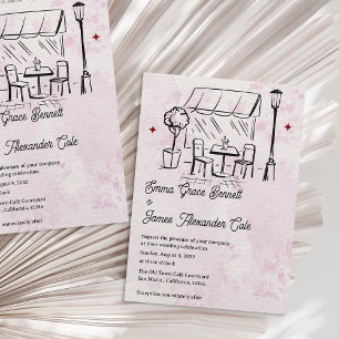 Invitación Tema de Boda Romántica Bistro de Patio Elegante