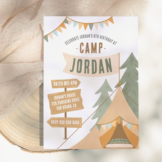 Invitación Tema de Camping Aventura al Aire Libre Cumpleaños  (Subido por el creador)