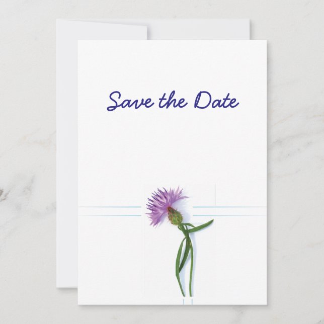 Invitación Tema de Cardo de Boda Celta Escocesa Guardar la Fe (Anverso)