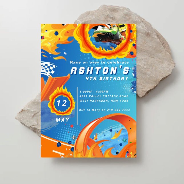 Invitación Tema de carreras de autos (Subido por el creador)