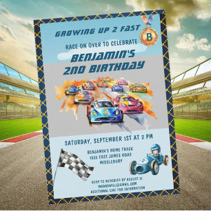 Invitación *Tema de carreras de autos para niños cumpleaños 2