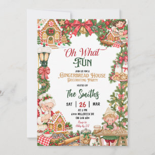 Invitación Tema de Casa de Pan de Jengibre Oh Qué Diversión N