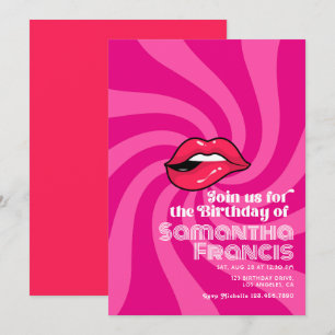 Invitación Tema de Celebración de Cumpleaños Retro Vibrante