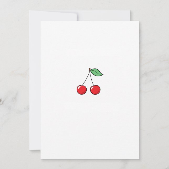 Invitación Tema de cereza, diseño de cereza (Anverso)