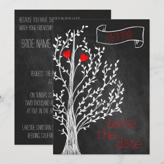 Invitación Tema de Chalkboard (Anverso / Reverso)