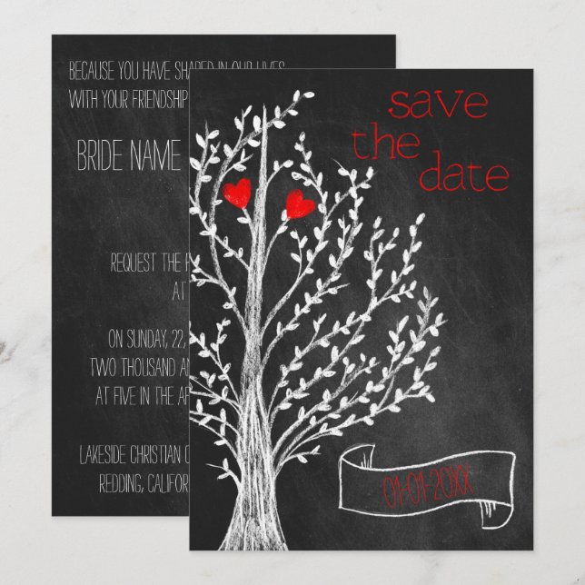 Invitación Tema de Chalkboard (Anverso / Reverso)