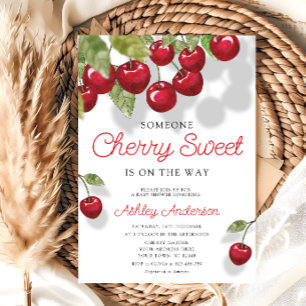 Invitación Tema de Cherry Sweet Baby Shower