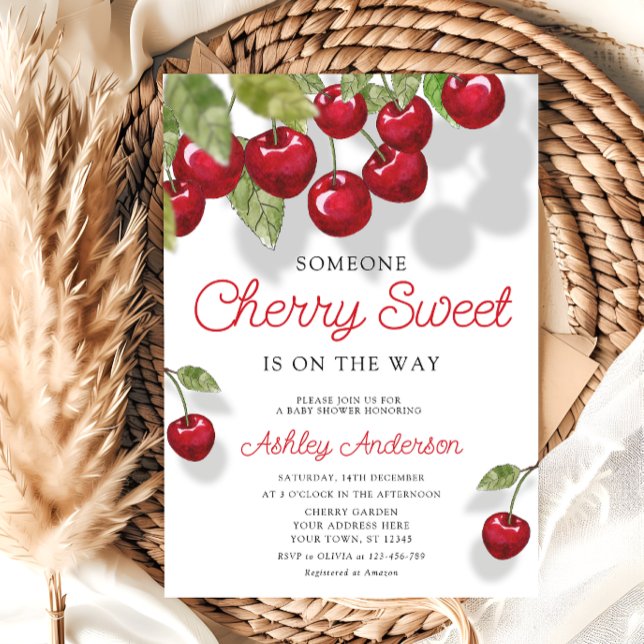Invitación Tema de Cherry Sweet Baby Shower (Subido por el creador)