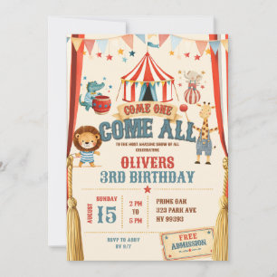 Invitación Tema de Circo Ven Uno Ven Todos Cumpleaños