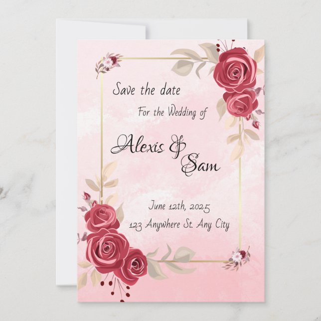 Invitación Tema de color marrón (Anverso)