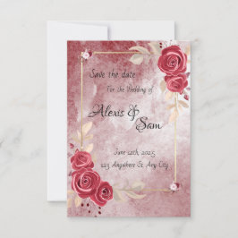 Invitación Tema de color marrón en rojo oscuro