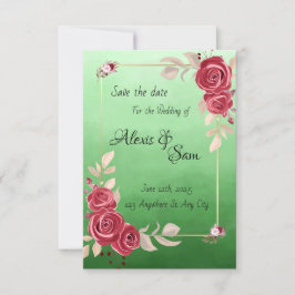 Invitación Tema de color marrón en verde oscuro