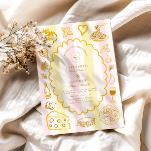 Invitación Tema de comida Boda italiana Pastel