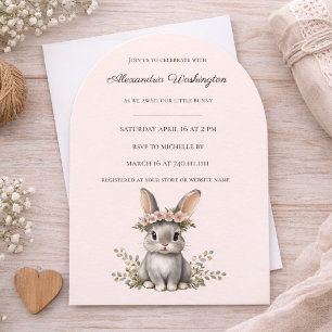 Invitación Tema de conejito lindo para baby shower de género