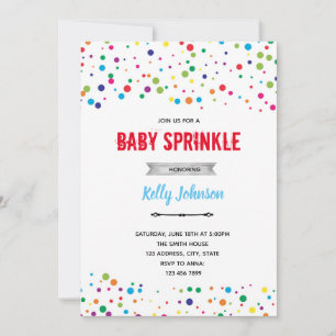 Invitación tema de confeti de colores primarios