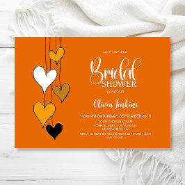 Invitación Tema de Corazón Naranja para Despedida de Soltera