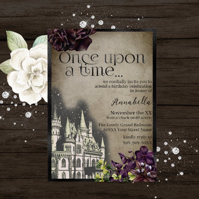 Invitación Tema de Cuento de Hadas de Castillo Gótico (Subido por el creador)