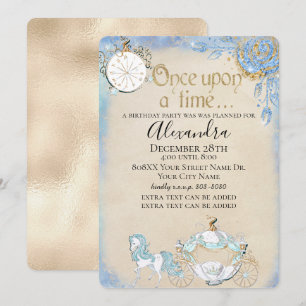 Invitación Tema de Cuento de Hadas de Cenicienta Alterado