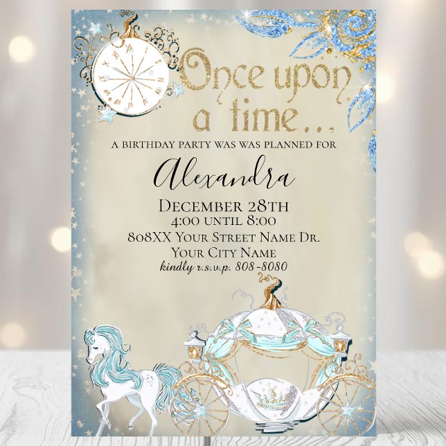 Invitación Tema de Cuento de Hadas de Cenicienta Elegante (Subido por el creador)