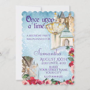 Invitación Tema de Cuento de Hadas de La Bella y la Bestia Gl