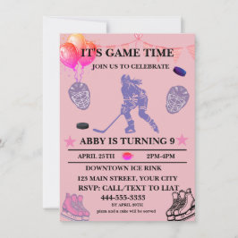 Invitación Tema de cumpleaños de hockey sobre hielo personali
