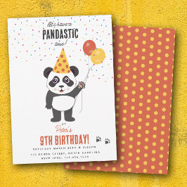 Invitación Tema de Cumpleaños de Osito Panda Kawaii para Niño