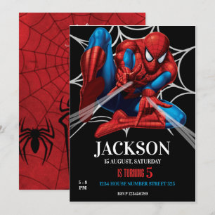 Invitación Tema de cumpleaños de Spiderman Superhéroe Fiesta 