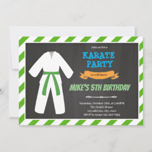 Invitación tema de cumpleaños de Taekwondo