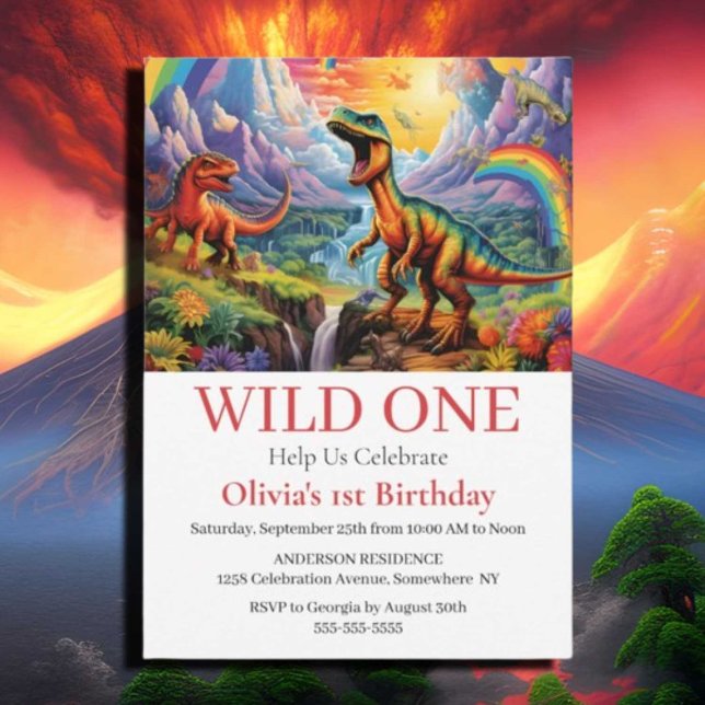 Invitación Tema de cumpleaños de un dinosaurio (If you have any questions or need assistance with anything, feel free to reach out. We're thrilled t)