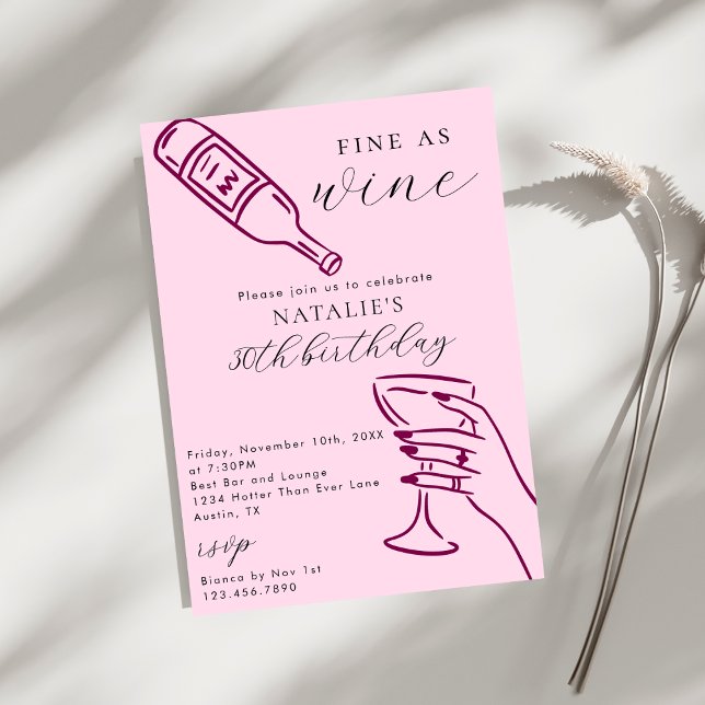 Invitación Tema de Cumpleaños Dibujado a Mano Fino Como el Vi (Subido por el creador)