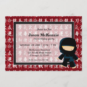 Invitación Tema de cumpleaños Ninja