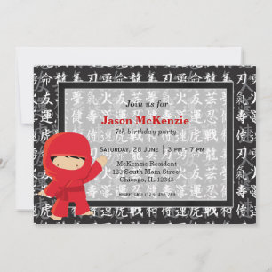 Invitación Tema de cumpleaños Ninja