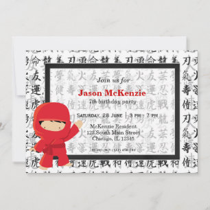 Invitación Tema de cumpleaños Ninja