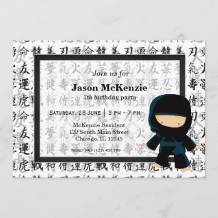 Invitación Tema de cumpleaños Ninja
