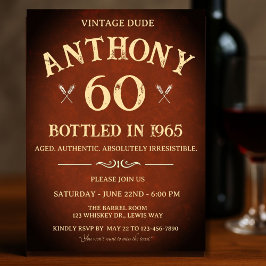 Invitación Tema de cumpleaños número 60 embotellado en 1965 V