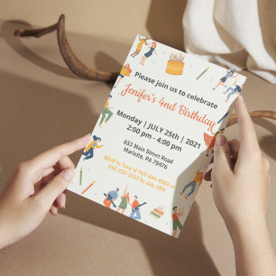 Invitación Tema de cumpleaños para niños elegante 
