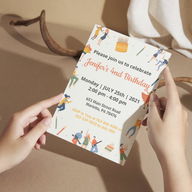 Invitación Tema de cumpleaños para niños elegante  (Subido por el creador)
